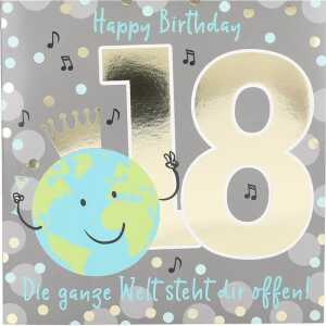 Zahlenkarten mit Musik 18. Geburtstag, Motiv 28, Depesche