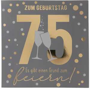 Zahlenkarten mit Musik 75. Geburtstag, Motiv 52, Depesche