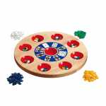 Pochbrett mit Spielchips D29cm Holz, Spielbrett aus...