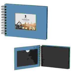Fotoalbum Wire-O denim Passepartout 40x195x145mm, 40 Seiten,