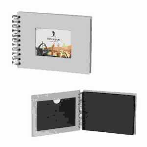 Fotoalbum Wire-O powder Passepartout 40x195x145mm, 40 Seiten,