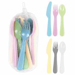 Besteck-Set Mehrweg pastellfarben 18teilig, HEKU