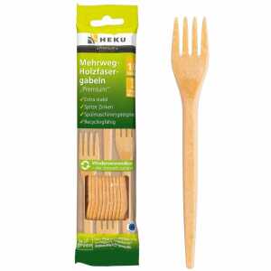 Holzfasergabeln Mehrweg 16,5cm 10er, HEKU