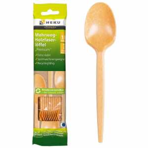 Holzfaserlöffel Mehrweg 16,5cm 10er, HEKU