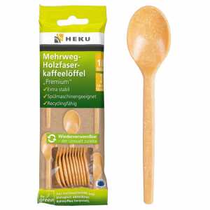 Holzfaserkaffeelöffel Mehrweg 12,5cm 10er, HEKU