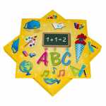 Serviette 33x33cm Schulanfang gelb, 3-lagig, 20...