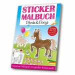 Mal und Stickerbuch A4 Pferde und Ponys, ab 3 Jahren