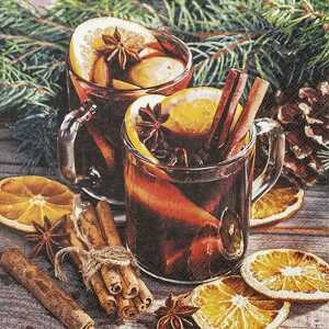 Servietten 25x25cm Glogg FSC-Mix, Tissue, 3-lagig, 20 Stück