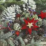 Servietten 33x33cm Stars and Pine Cones Tissue, 3-lagig,...