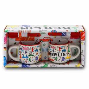 Tassen-Set Scribble Berlin weiß klein