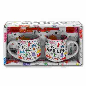 Tassen-Set Scribble Berlin weiß groß