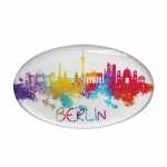 Fotomagnet Skyline Aquarell weiß