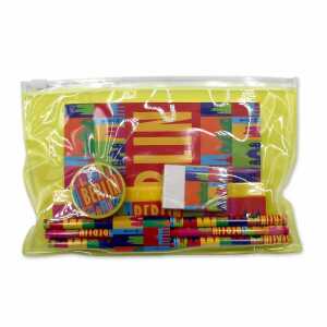 Schreibwaren-Set Berlin bunt Notizbuch LinealRadierAnspitzerBleistifte