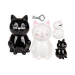 OOTB Spardose mit Schloss Katze ca. 16 cm