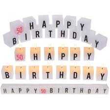 OOTB Kerzenblock mit Schrift Happy 50 Birthday