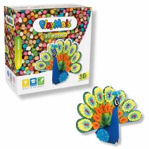 PlayMais MOSAIC 3D Peacock, zum Basteln, Kleben und Formen, Loick