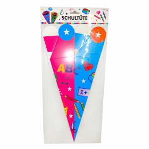 Schultüte blau/pink 30cm 350g Papier