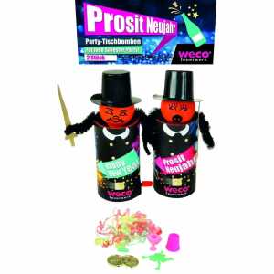 Prosit Neujahr Kat.F1 Tischbomben, 2-er Beutel