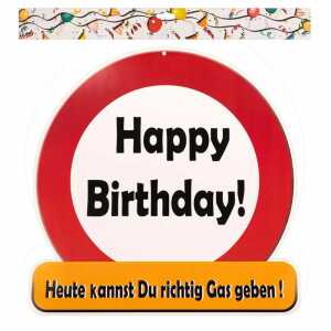 Riesenschild Happy Birthday D50cm FSC-Mix