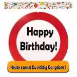 Riesenschild Happy Birthday D50cm FSC-Mix