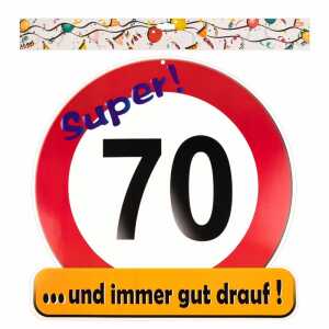 Riesenschild "Super! 70" D50cm FSC-Mix