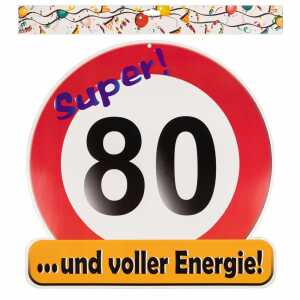 Riesenschild "Super! 80" D50cm FSC-Mix