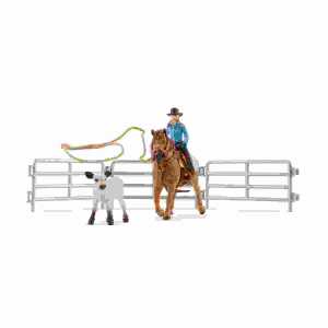 Schleich Farm World Team Roping mit Cowgirl