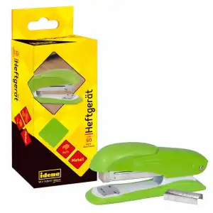 Idena Heftgerät 13cm grün für 20 Blatt, mit 50 Heftklammern 24/6