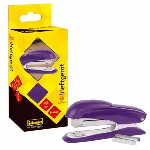 Idena Heftgerät 13cm lila für 20 Blatt, mit 50 Heftklammern 24/6