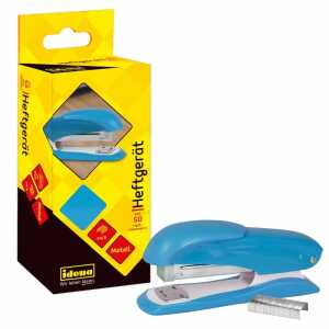 Idena Heftgerät 13cm hellblau für 20 Blatt, mit 50 Heftklammern 24/6