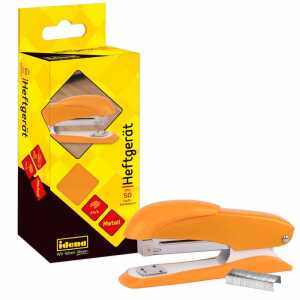 Idena Heftgerät 13cm orange für 20 Blatt, mit 50 Heftklammern 24/6