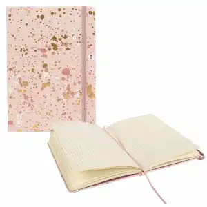 Notizbuch Sparkle rosé kariert 140 x 200 mm, 192 Seiten, 100 g,