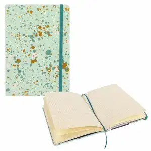 Notizbuch Sparkle mint kariert 140 x 200 mm, 192 Seiten, 100 g,