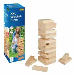 Idena XXL Wackelturm 54 Teile Holz FSC100%, 54x15x15 cm, ab 4 Jahren