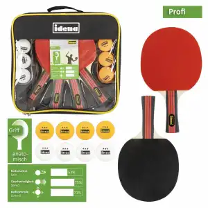 Tischtennis-Set 4 Schläger 10 Bälle,