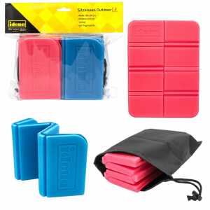 Sitzkissen Outdoor 38x28cm hellblau/rot 2er, 2er Pack 38x28x0,8cm