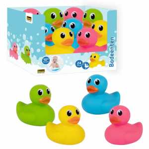 Idena Badeente 4fach sortiert, mit Quietschfunktion
