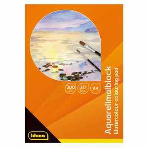 Idena Aquarellmalblock A4 30 Blatt 300g FSC-Mix, kopfgeleimt