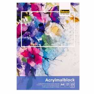 Idena Acrylmalblock A4 15 Seiten 190g FSC-Mix, kopfgeleimt
