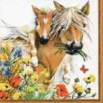 Servietten 33x33cm Horses in Summer Meadow, 3-lagig, 20...