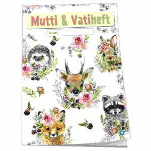 Mutti und Vatiheft A6 Waldtiere 48 Seiten, liniert,, Trötsch