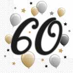 Servietten 33x33cm Milestone 60 Jahre, 2-lagig, 20...