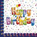 Serviette 33x33cm Happy Birthday FSC-Mix, 2-lagig, 20...