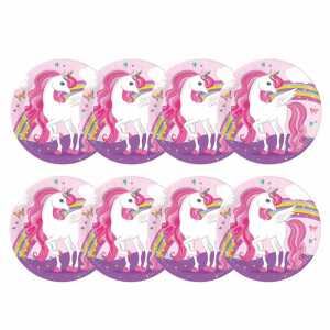 Pappteller Einhorn D23cm 8er FSC-Mix, Procos