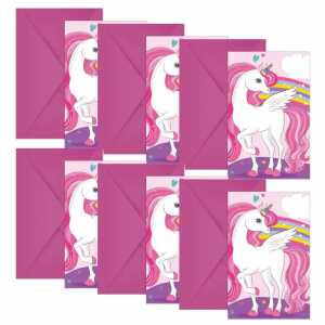 Einladungskarte Einhorn 6er FSC-Mix, mit Umschlag,, Procos