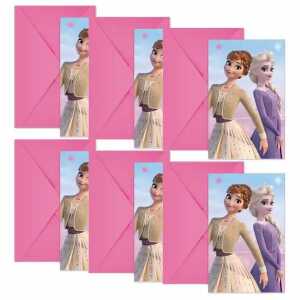 Einladungskarte FROZEN II 6er FSC-Mix, mit Umschlag,, Procos