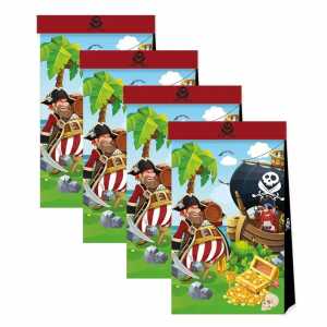 Partytüten Piraten 4er FSC-Mix, 17x30cm, Procos