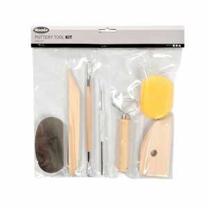 Modellier-Set 7teilig Inhalt: Schwamm, Spachtel, Tonschneider