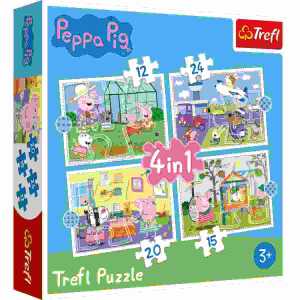 Puzzle 4 in 1 Peppa Pig TREFL 34359 12,15,20,24 Teile