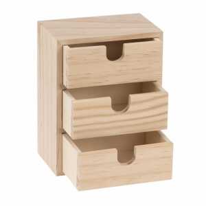 Holz-Box mit 3 Schubladen, Glorex